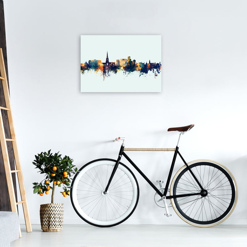 Solihull England Skyline Blue Orange Art Print by Michael Tompsett A2 Black Frame