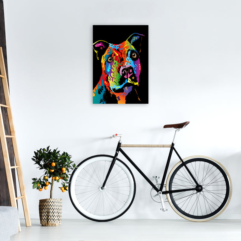 Staffordshire Bull Terrier Dog Art Print by Michael Tompsett A2 Black Frame