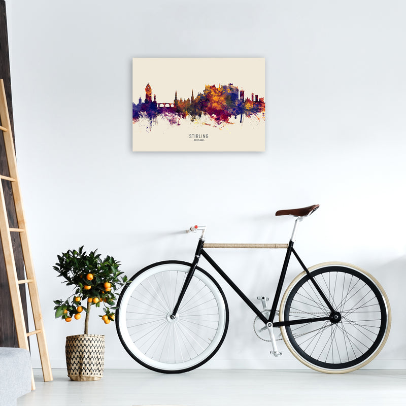 Stirling Scotland Skyline Autumn City Name Art Print by Michael Tompsett A2 Black Frame