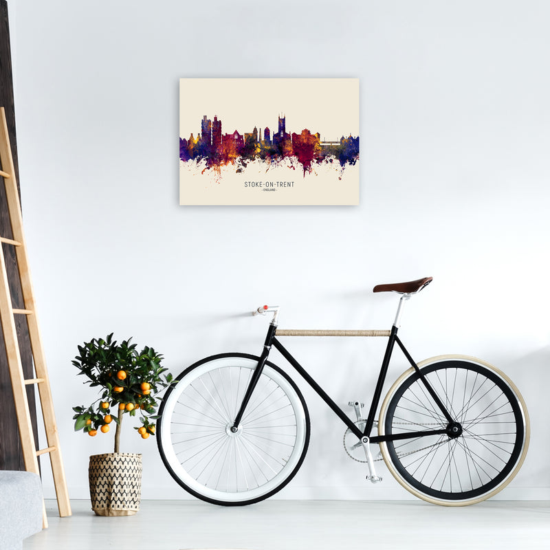Stoke-On-Trent England Skyline Autumn City Name Art Print by Michael Tompsett A2 Black Frame