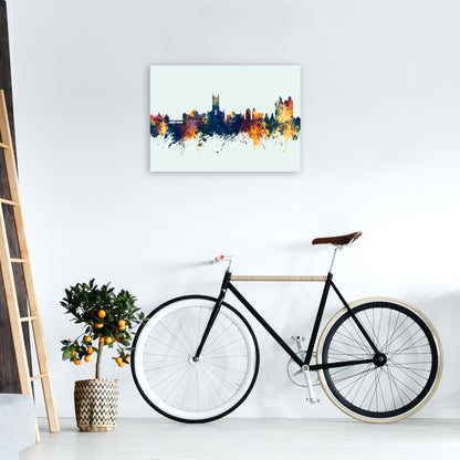 Stoke-On-Trent England Skyline Blue Orange Art Print by Michael Tompsett A2 Black Frame
