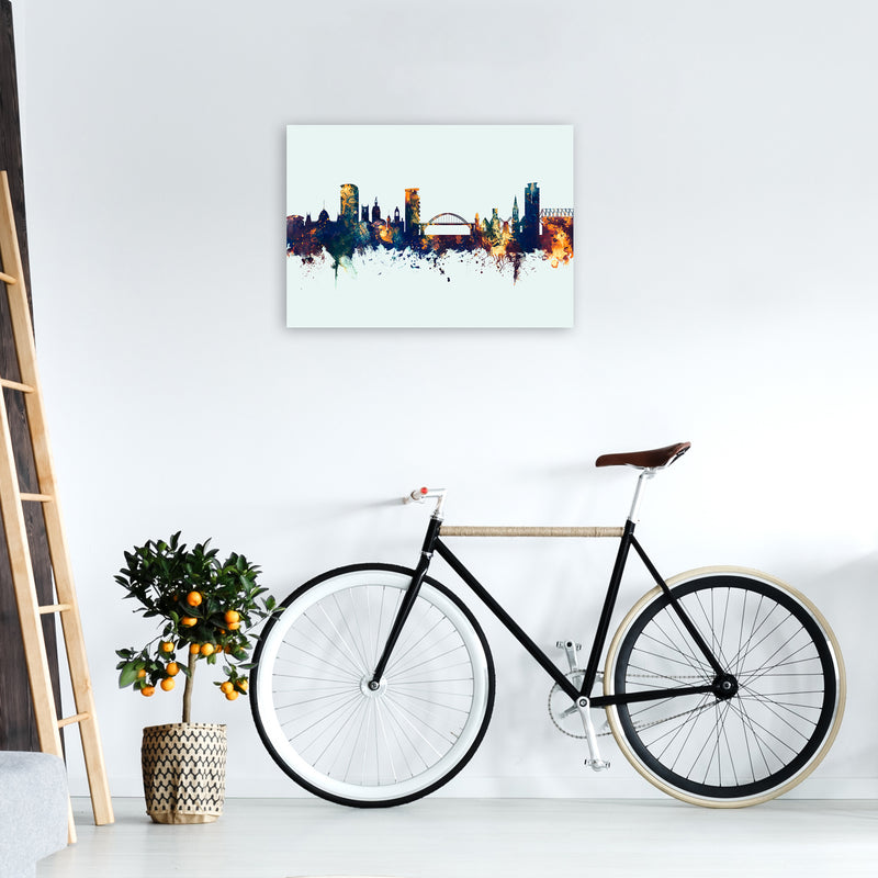 Sunderland England Skyline Blue Orange Art Print by Michael Tompsett A2 Black Frame