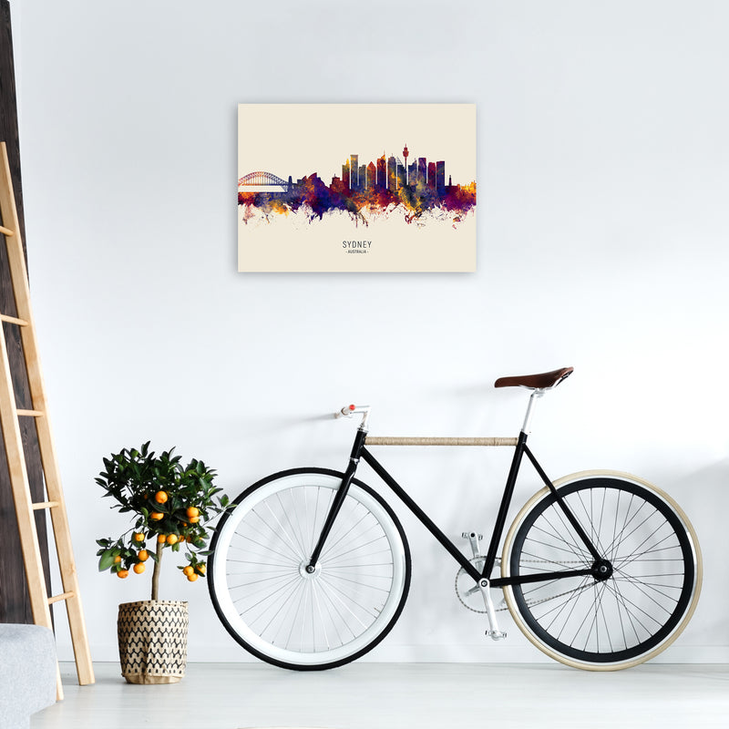 Sydney Australia Skyline Autumn City Name Art Print by Michael Tompsett A2 Black Frame