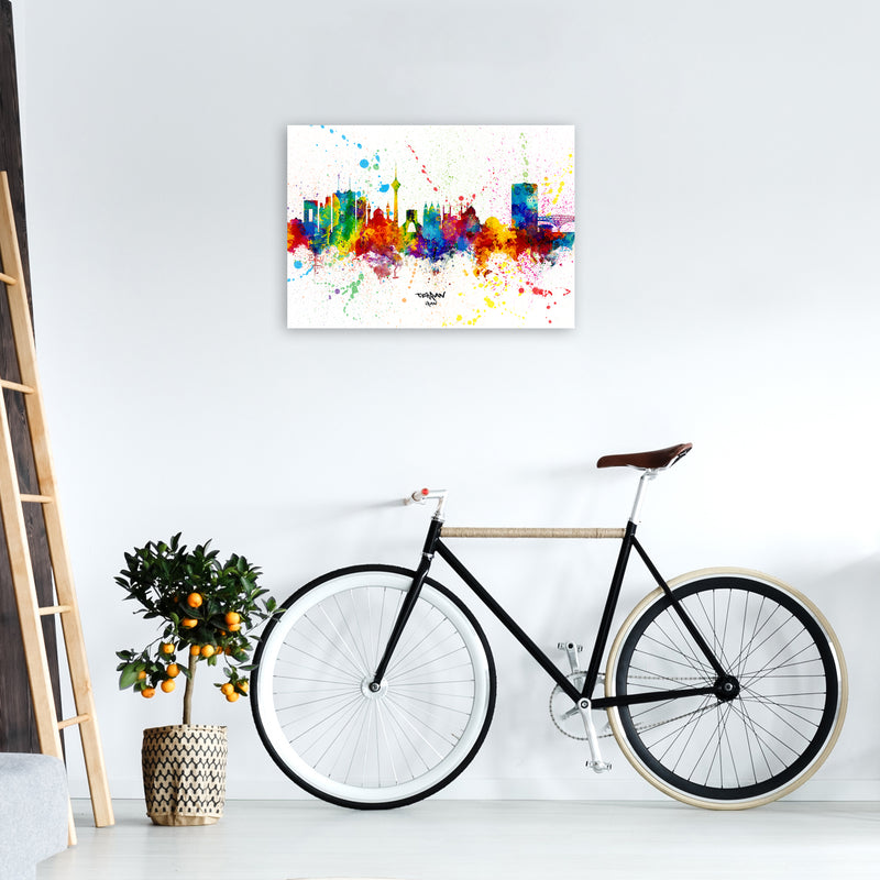 Tehran Iran Skyline Splash Art Print by Michael Tompsett A2 Black Frame