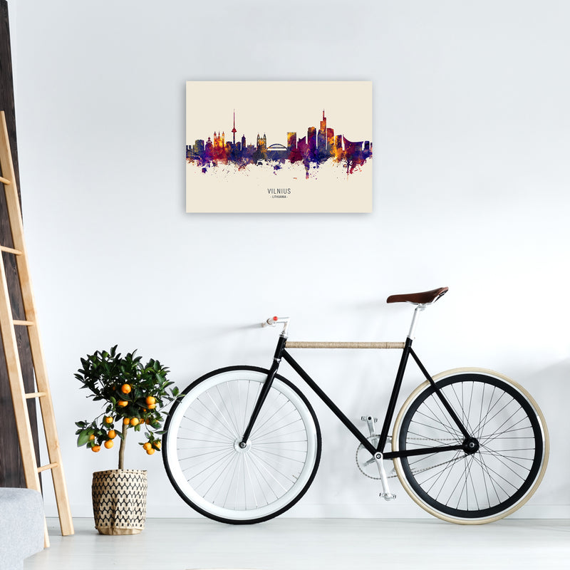 Vilnius Lithuania Skyline Autumn City Name Art Print by Michael Tompsett A2 Black Frame