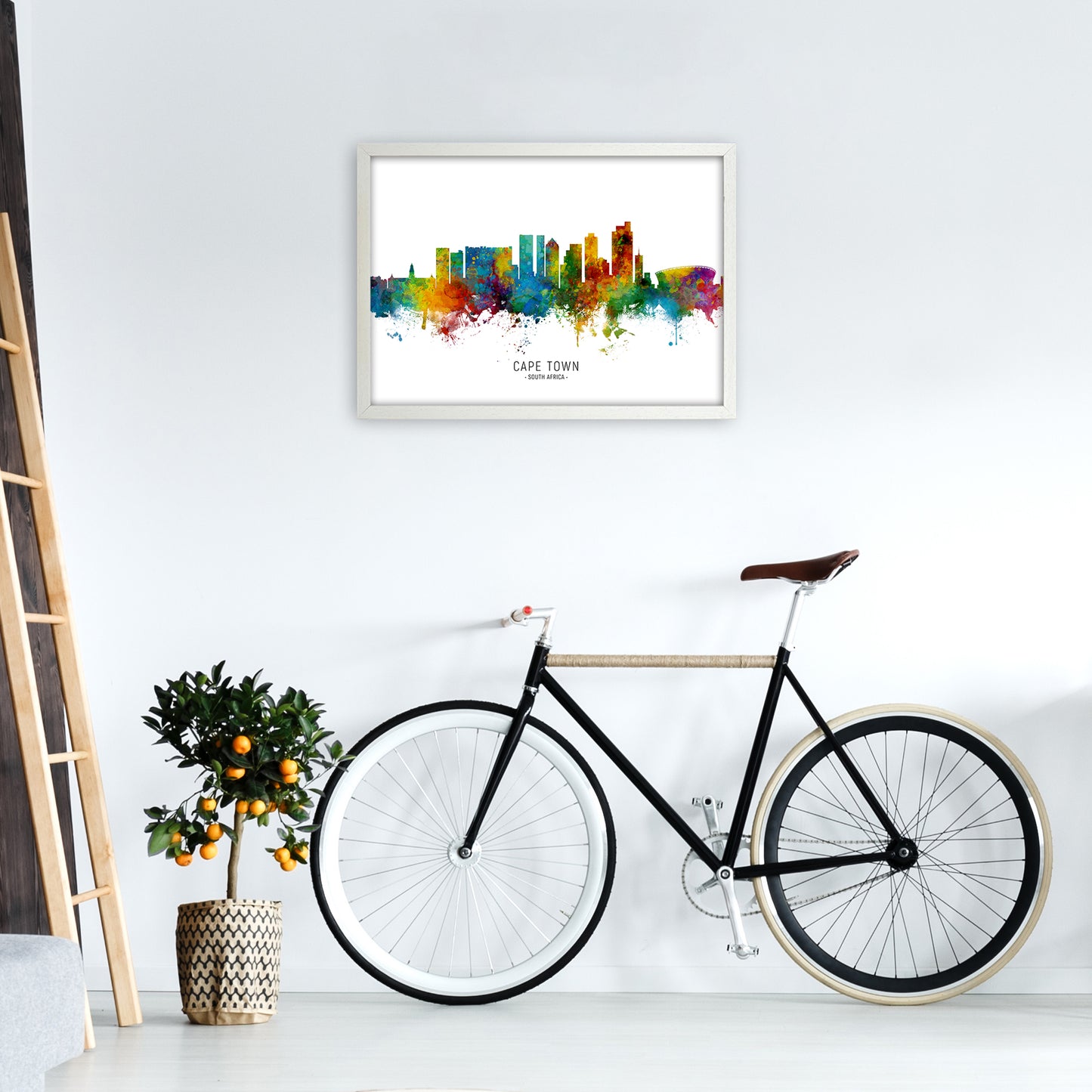 Cape Town South Africa Skyline Art Print by Michael Tompsett A2 Oak Frame