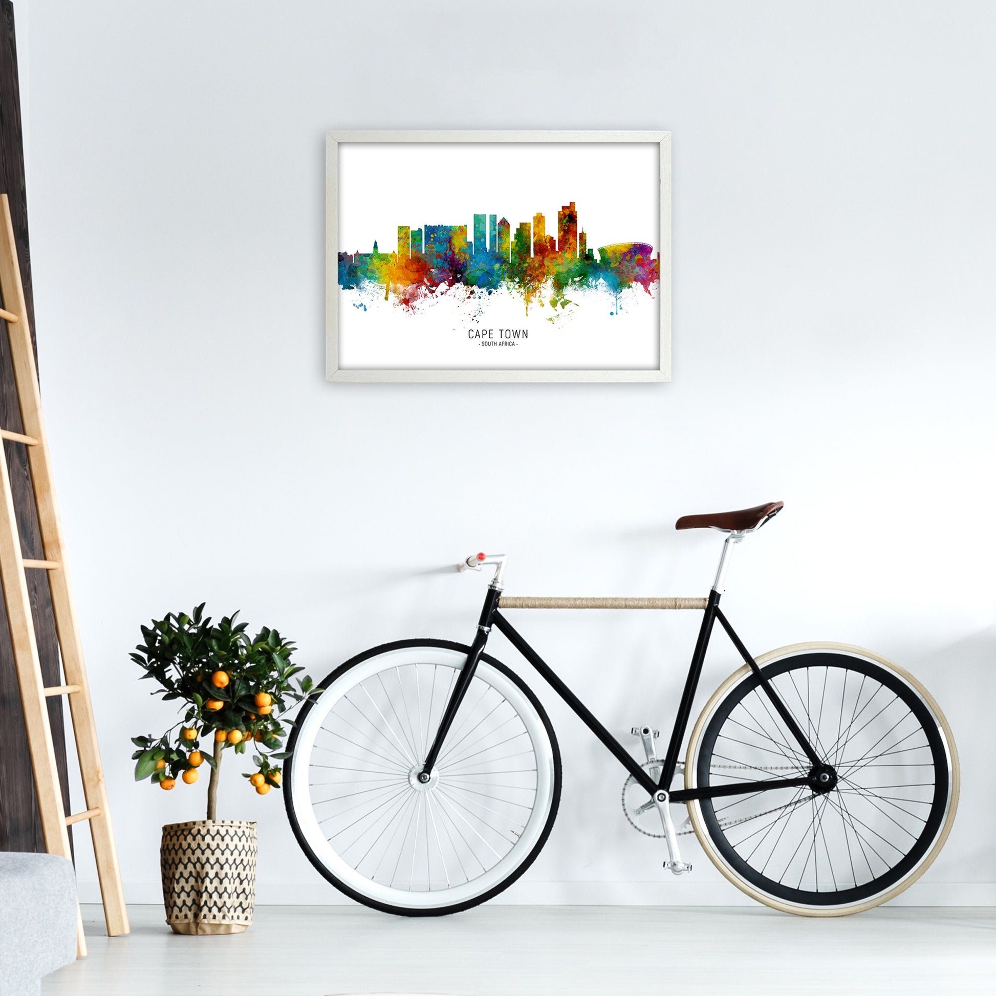 Cape Town South Africa Skyline Art Print by Michael Tompsett A2 Oak Frame