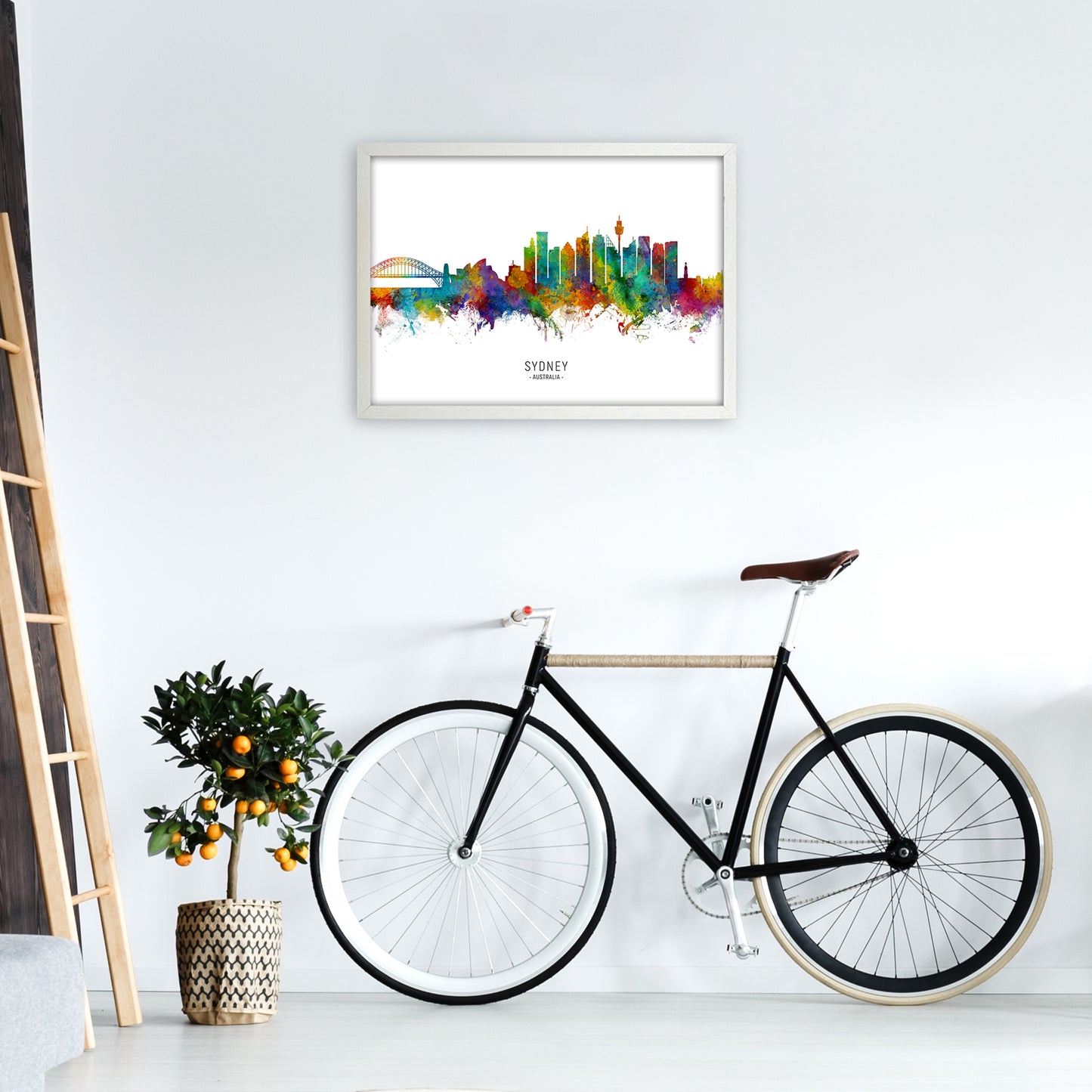 Sydney Australia Skyline Art Print by Michael Tompsett A2 Oak Frame
