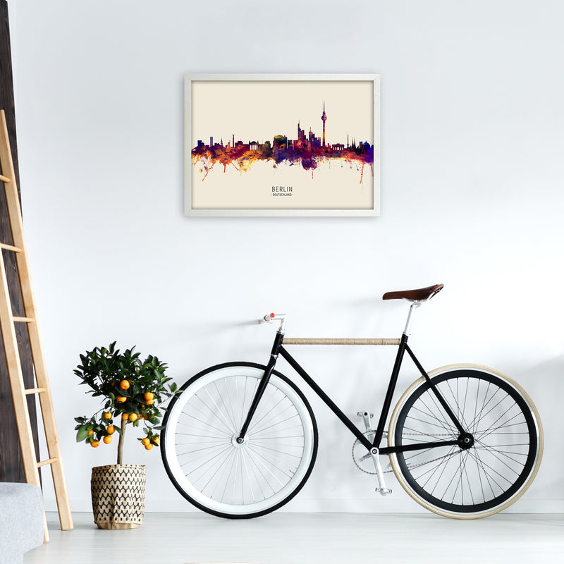 Berlin Deutschland Skyline Autumn City Name Art Print by Michael Tompsett A2 Oak Frame