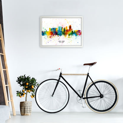 Cape Town South Africa Skyline Splash Art Print by Michael Tompsett A2 Oak Frame