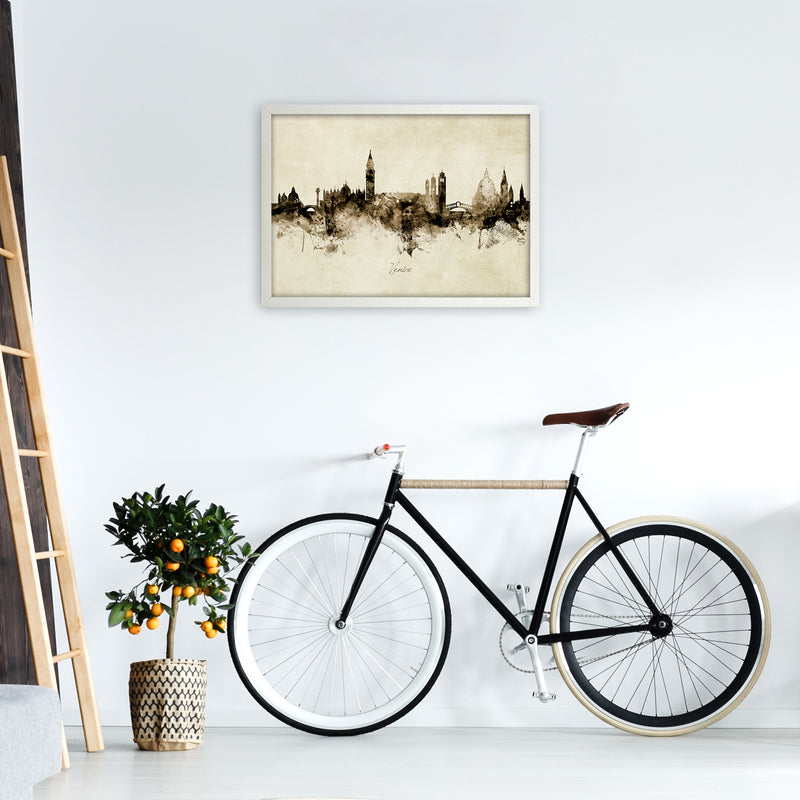 Venice Italy Skyline Vintage Art Print by Michael Tompsett A2 Oak Frame