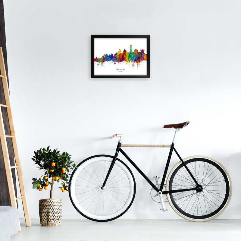 Santorini Greece Skyline Art Print by Michael Tompsett A3 White Frame