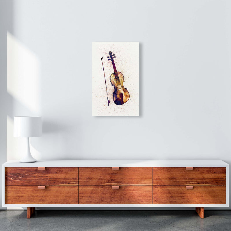 Violin Watercolour Print by Michael Tompsett A3 Canvas
