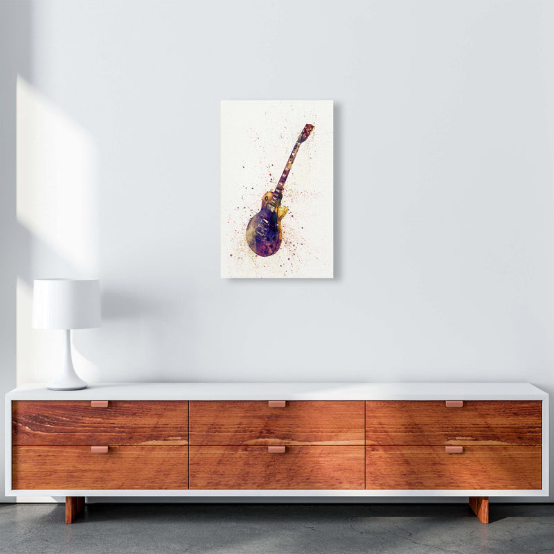 Electric Guitar Watercolour Ii Print by Michael Tompsett A3 Canvas