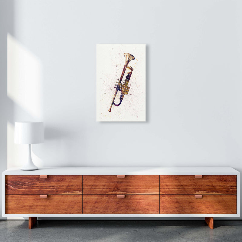 Trumpet Watercolour Music Art Print by Michael Tompsett A3 Canvas