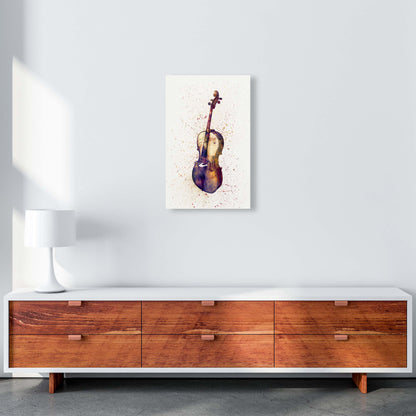 Cello Watercolour Music Art Print by Michael Tompsett A3 Canvas