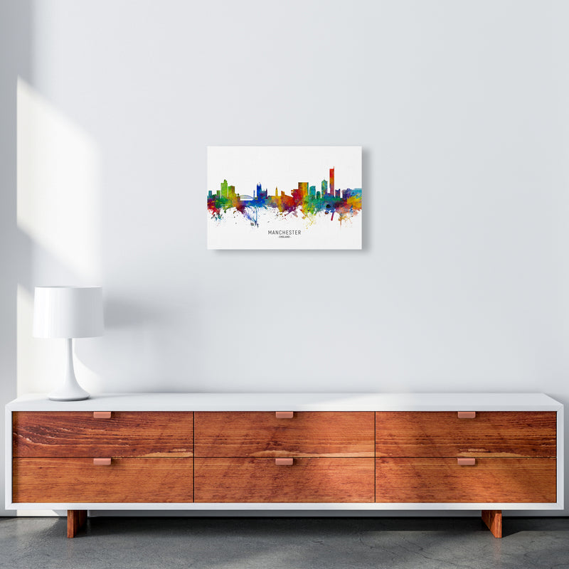 Manchester England Skyline Art Print by Michael Tompsett A3 Canvas