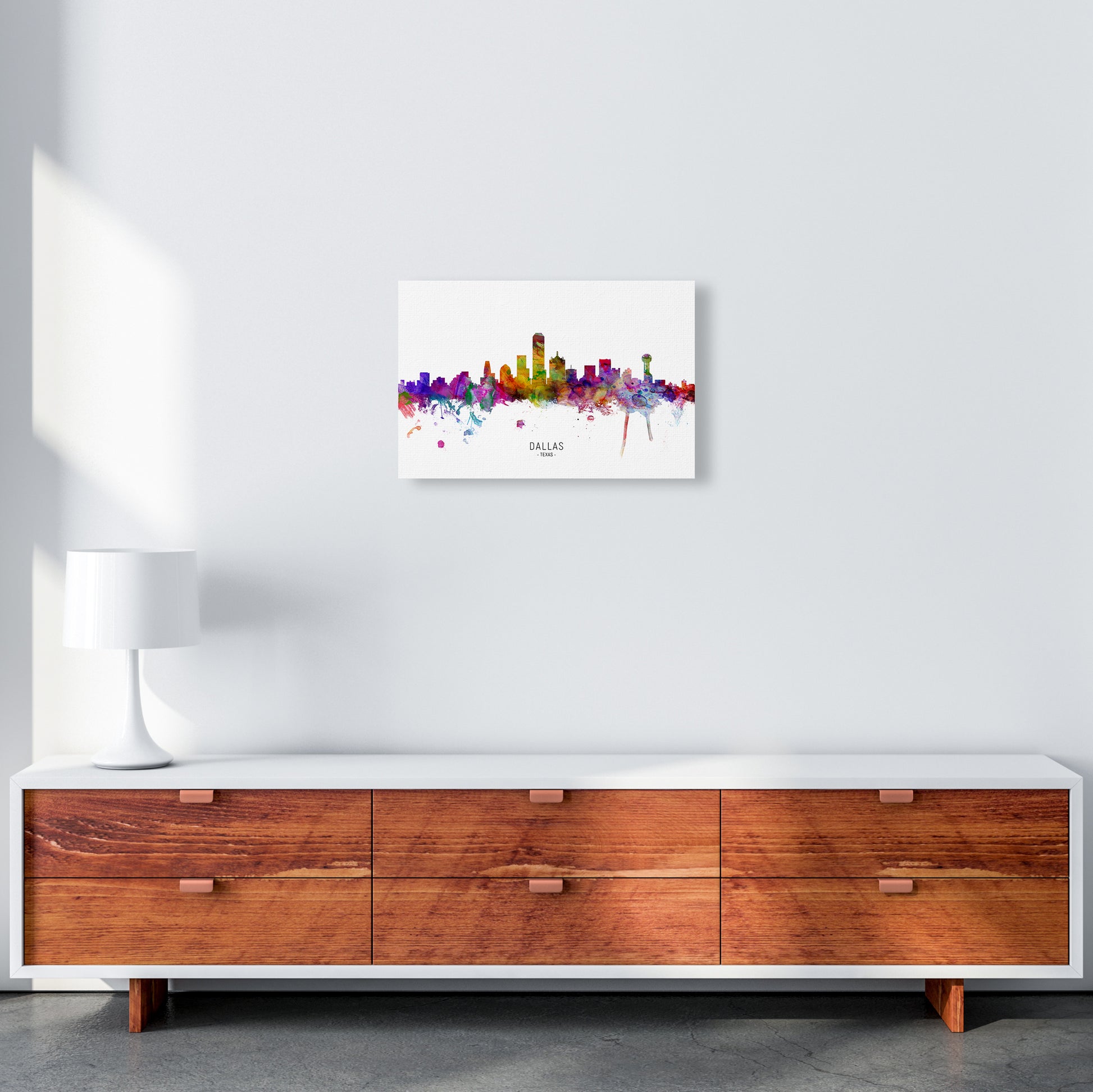 Dallas Texas Skyline Art Print by Michael Tompsett A3 Canvas