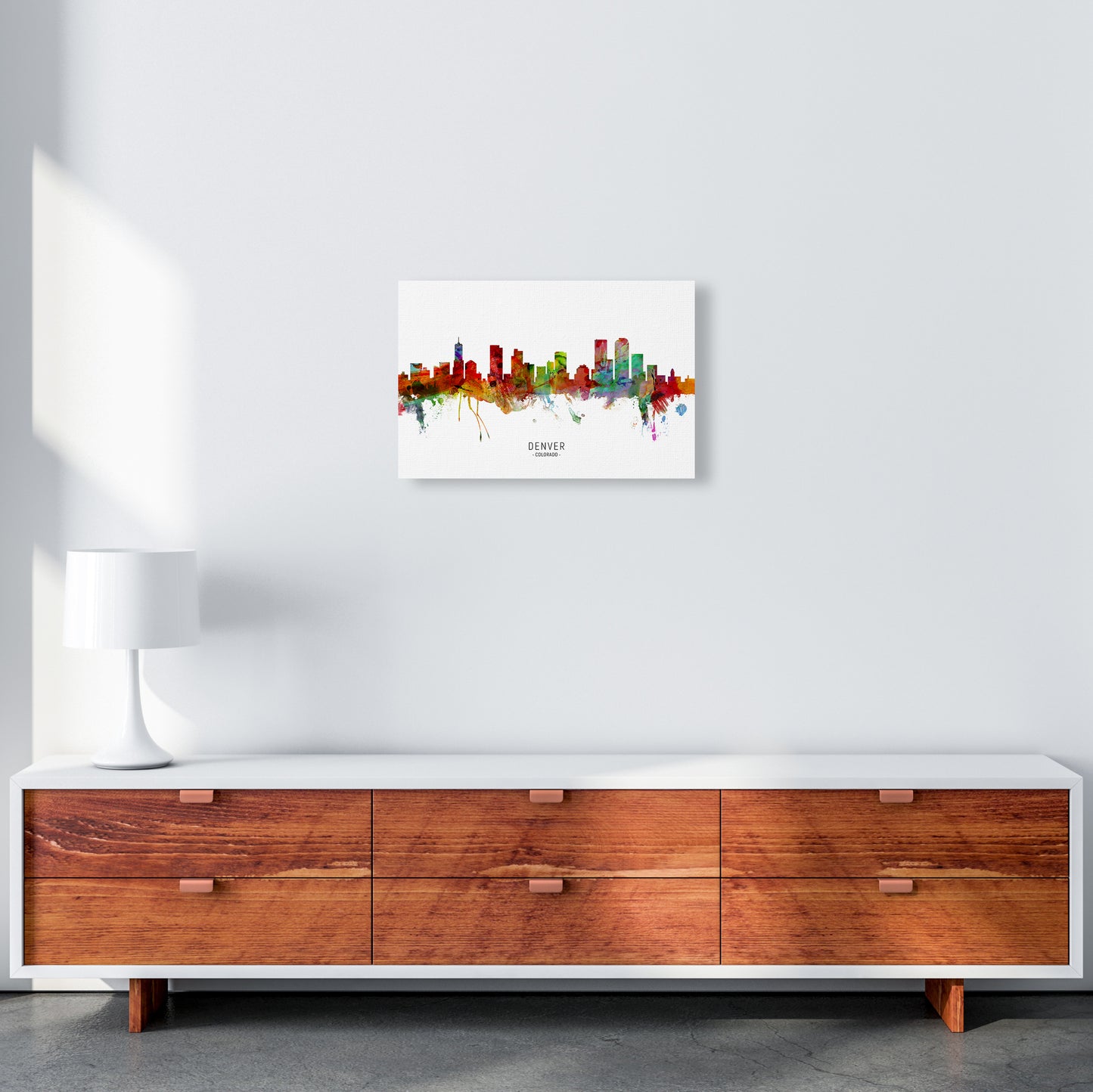 Denver Colorado Skyline Art Print by Michael Tompsett A3 Canvas