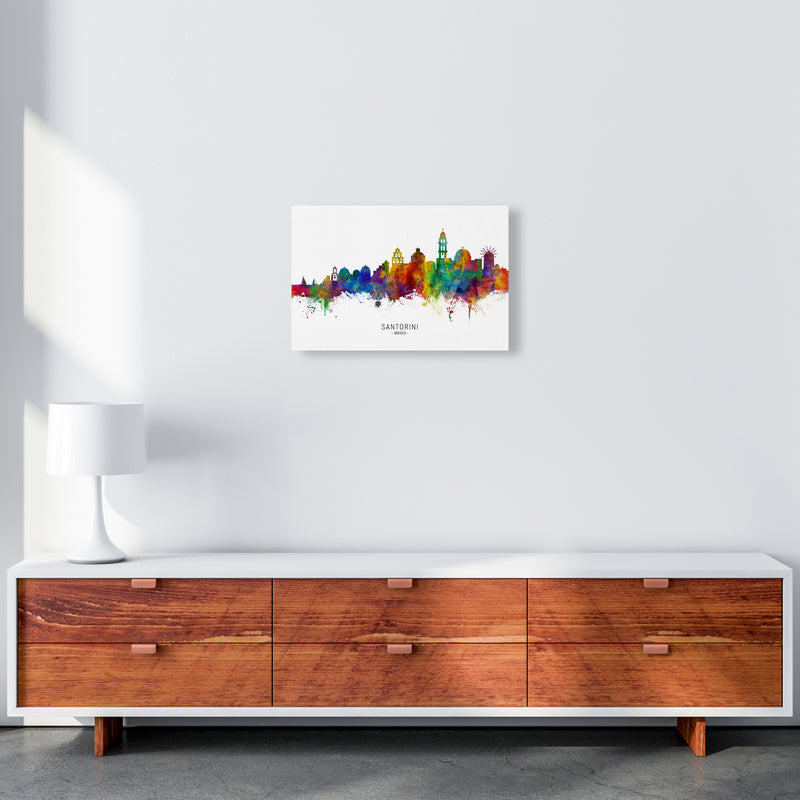 Santorini Greece Skyline Art Print by Michael Tompsett A3 Canvas
