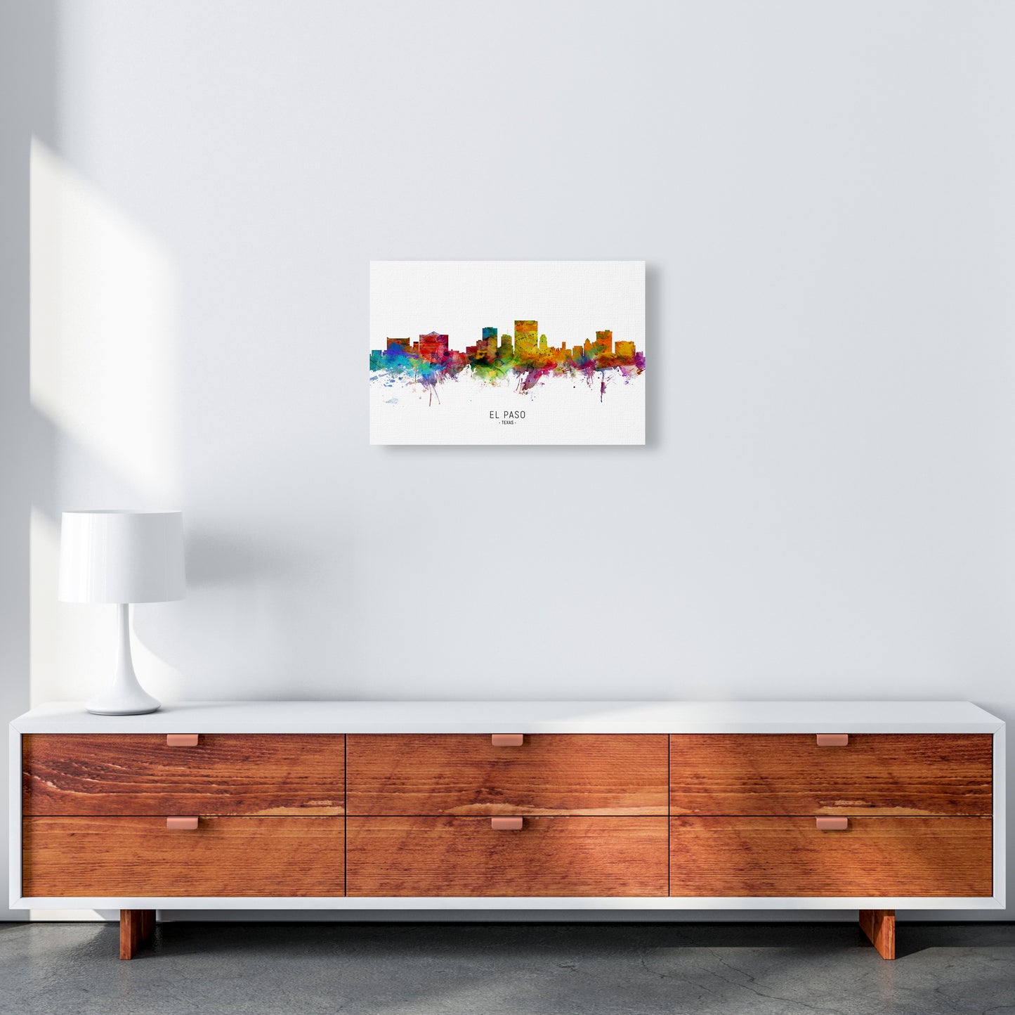 El Paso Texas Skyline Art Print by Michael Tompsett A3 Canvas