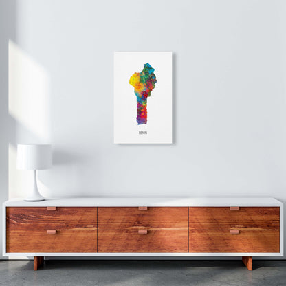 Benin Watercolour Map Art Print by Michael Tompsett A3 Canvas