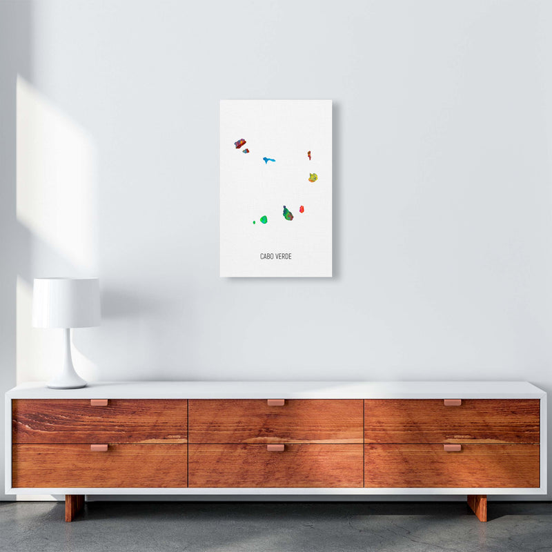 Cabo Verde Watercolour Map Art Print by Michael Tompsett A3 Canvas