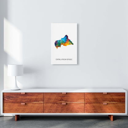 Central African Republic Watercolour Map  by Michael Tompsett A3 Canvas
