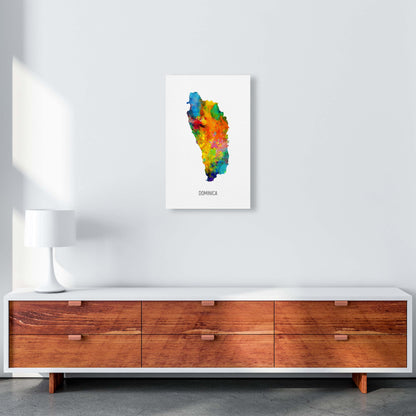 Dominica Watercolour Map Art Print by Michael Tompsett A3 Canvas