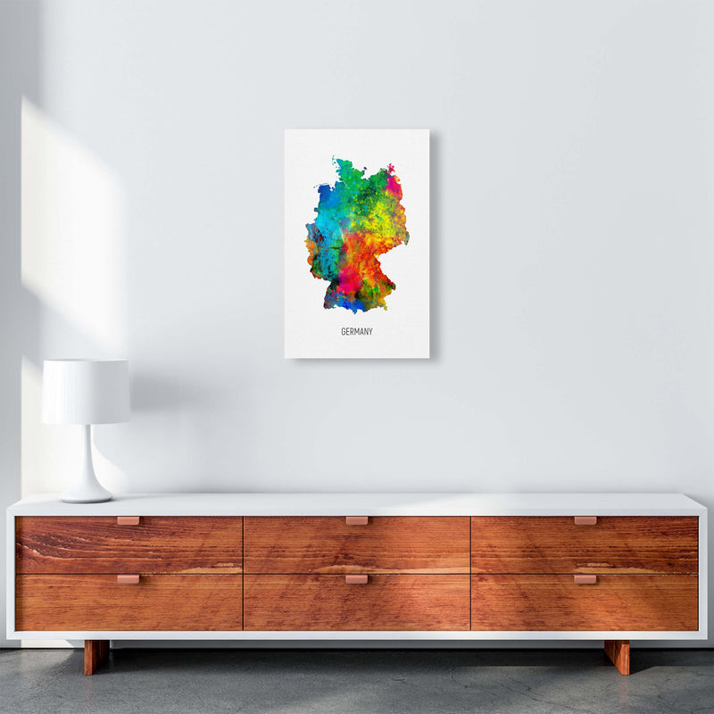 Germany Watercolour Map Art Print by Michael Tompsett A3 Canvas