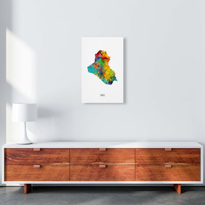 Iraq Watercolour Map Art Print by Michael Tompsett A3 Canvas