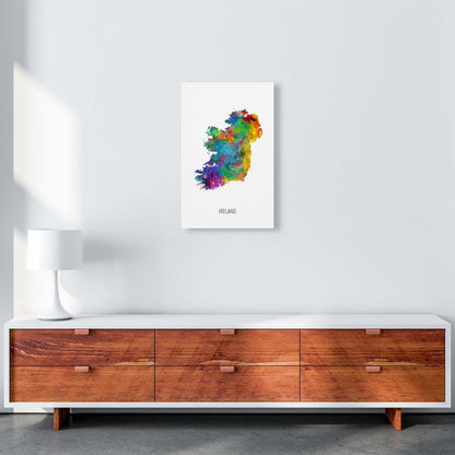 Ireland Watercolour Map Art Print by Michael Tompsett A3 Canvas