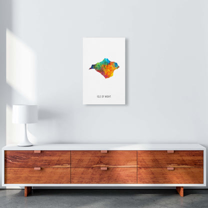 Isle Of Wight Watercolour Map Art Print by Michael Tompsett A3 Canvas