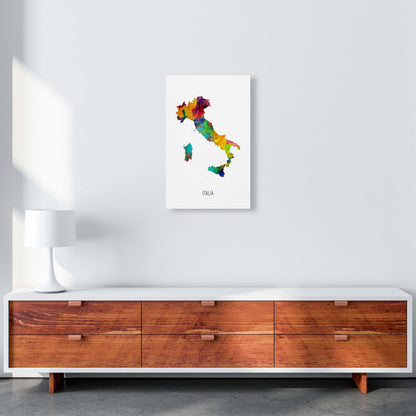 Italia Watercolour Map Art Print by Michael Tompsett A3 Canvas