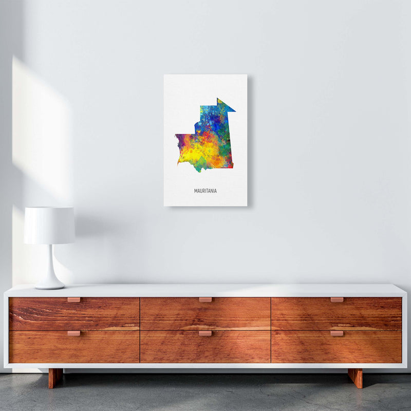 Mauritania Watercolour Map Art Print by Michael Tompsett A3 Canvas