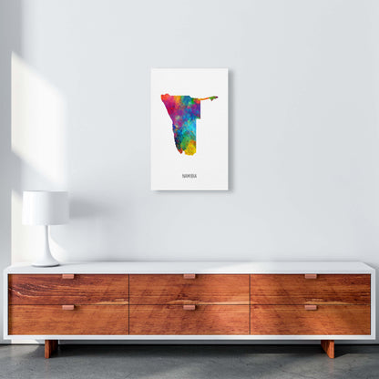 Namibia Watercolour Map Art Print by Michael Tompsett A3 Canvas