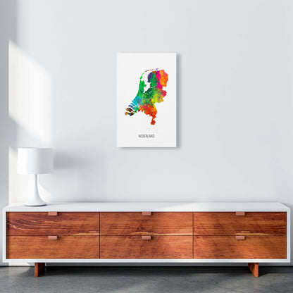 Nederland Watercolour Map Art Print by Michael Tompsett A3 Canvas