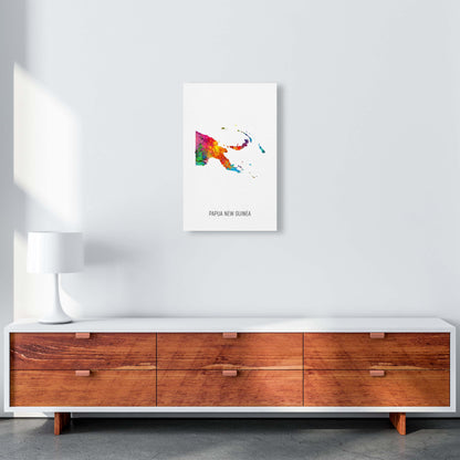 Papua New Guinea Watercolour Map Print by Michael Tompsett A3 Canvas
