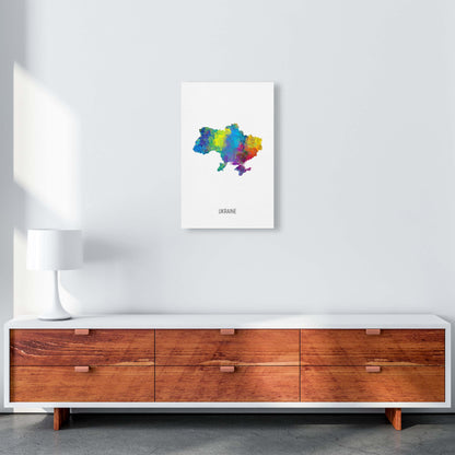Ukraine Watercolour Map Art Print by Michael Tompsett A3 Canvas