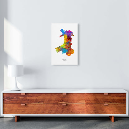Wales Watercolour Map Art Print by Michael Tompsett A3 Canvas