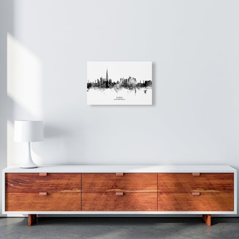 Dubai United Arab Emirates Skyline Black White City Name  by Michael Tompsett A3 Canvas