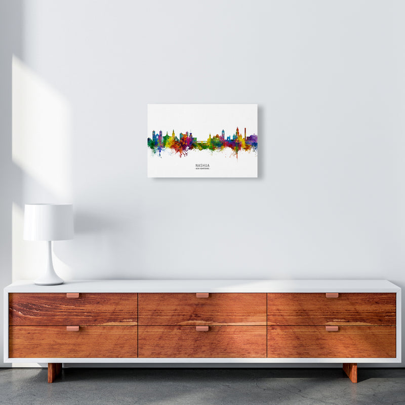 Nashua New Hampshire Skyline Art Print by Michael Tompsett A3 Canvas