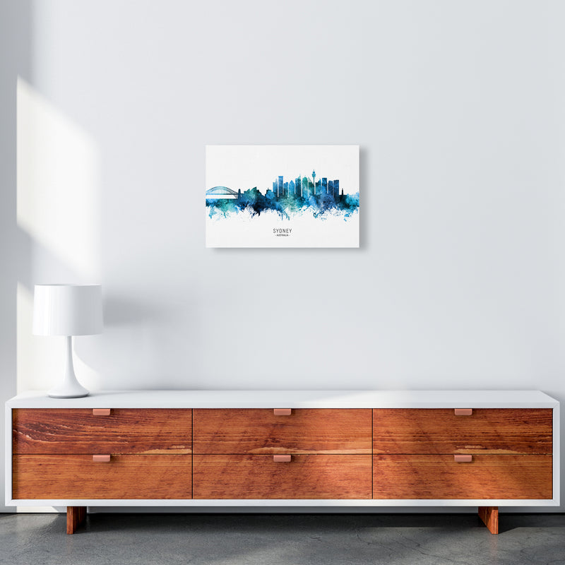 Sydney Australia Skyline Blue City Name  by Michael Tompsett A3 Canvas