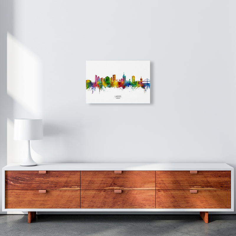 Lagos Nigeria Skyline Art Print by Michael Tompsett A3 Canvas