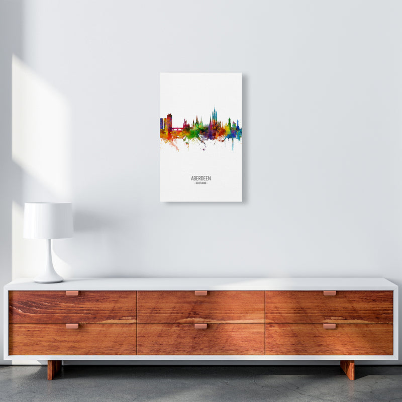 Aberdeen Scotland Skyline Portrait Art Print by Michael Tompsett A3 Canvas