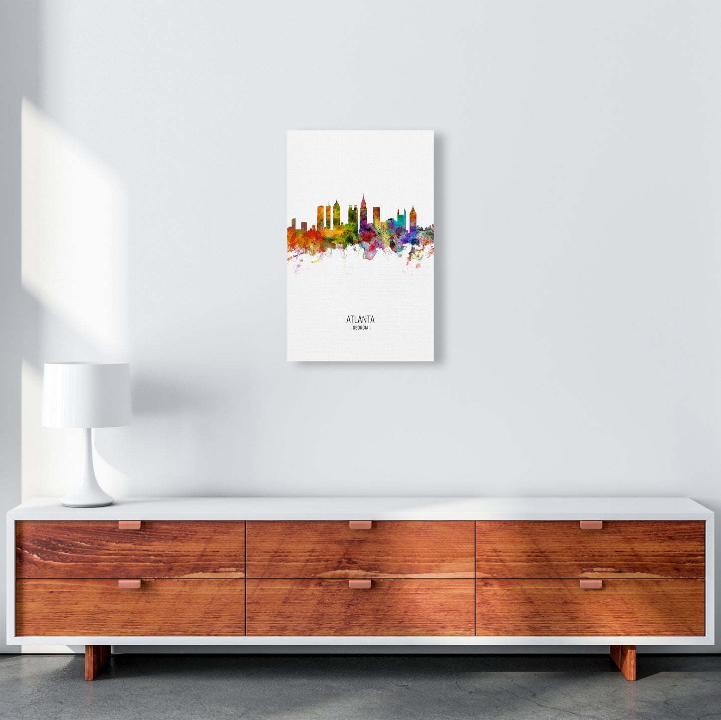 Atlanta Georgia Skyline Portrait Art Print by Michael Tompsett A3 Canvas