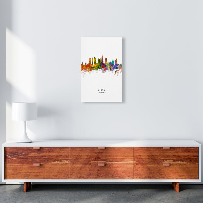 Atlanta Georgia Skyline Portrait Art Print by Michael Tompsett A3 Canvas