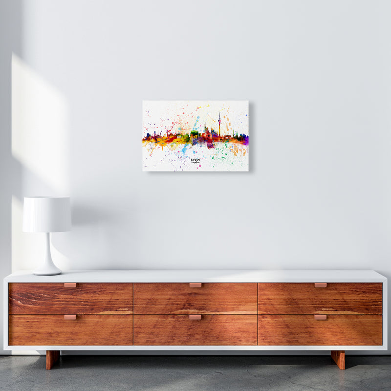 Berlin Germany Skyline Splash Art Print by Michael Tompsett A3 Canvas