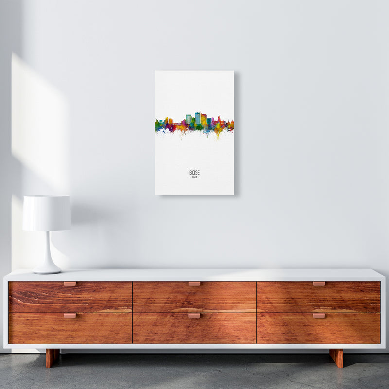 Boise Idaho Skyline Portrait Art Print by Michael Tompsett A3 Canvas