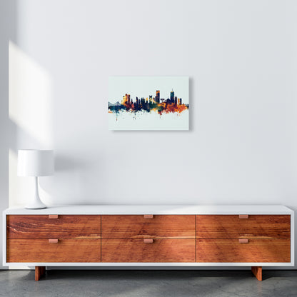 Boston Massachusetts Skyline Blue Orange Art Print by Michael Tompsett A3 Canvas